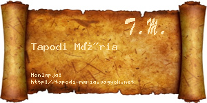 Tapodi Mária névjegykártya
